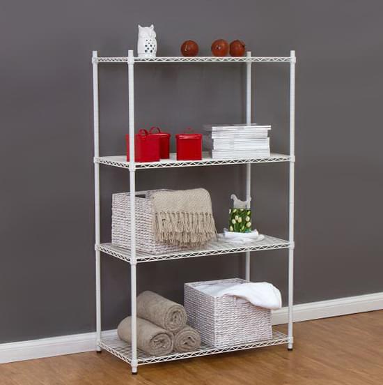 white epoxy wire shelf