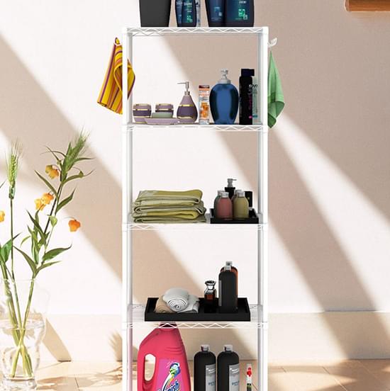 bathroom wire shelves