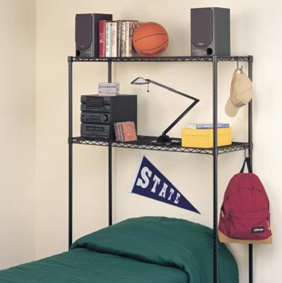 bedroom over the bed metal rack