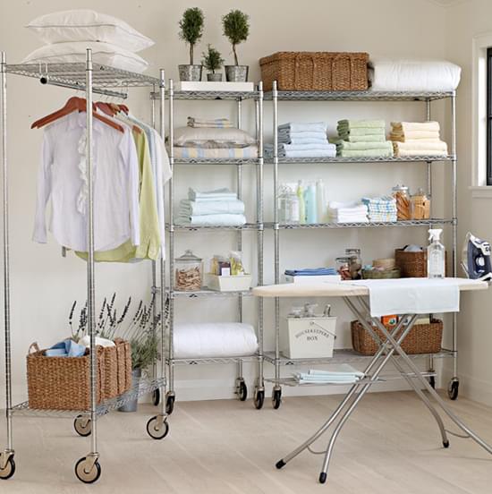 chrome laundry garment rack