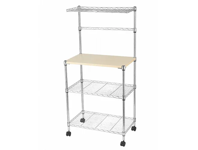 3-Tier Rolling Microwave Cart  Sturdy Kitchen Storage Shelf (4)