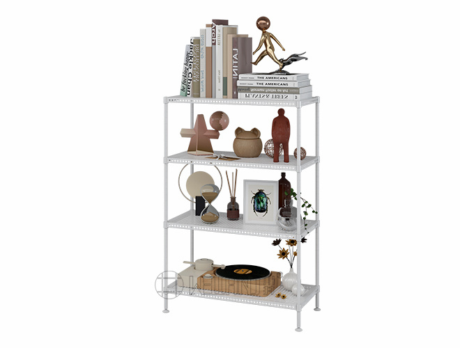 3-Tier Adjustable Perforated Metal Shelf, White  Versatile Home Storage Organizer (2)