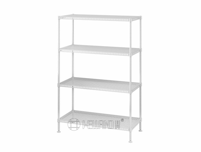 3-Tier Adjustable Perforated Metal Shelf, White  Versatile Home Storage Organizer (6)