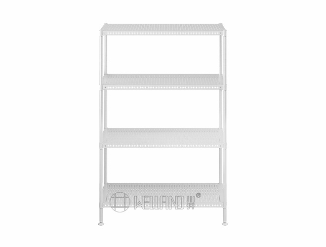 3-Tier Adjustable Perforated Metal Shelf, White  Versatile Home Storage Organizer (8)