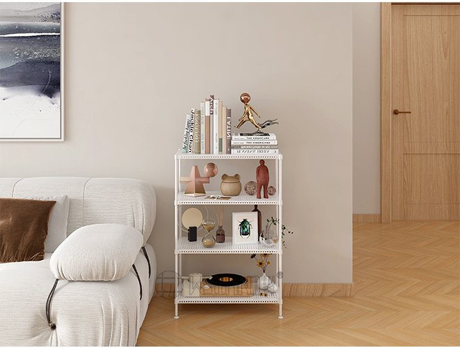 3-Tier Adjustable Perforated Metal Shelf, White  Versatile Home Storage Organizer (3)