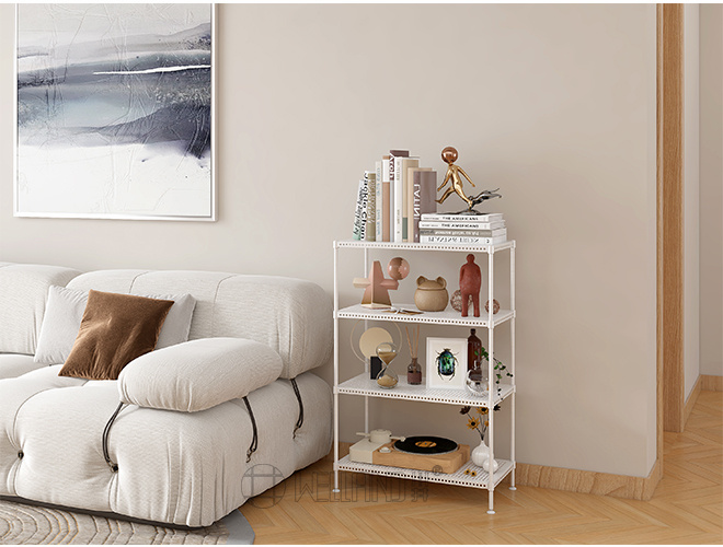 3-Tier Adjustable Perforated Metal Shelf, White  Versatile Home Storage Organizer (4)