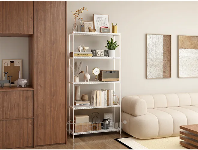 Heavy-Duty 5-Tier Wire Rack, White  New Ventilated & Adjustable Storage Solution (2)