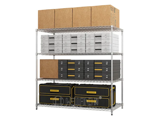 Heavy Duty Chrome Wire Shelving - Custom Industrial Storage Rack for Garage & Warehouse (2)