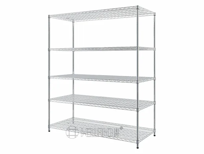 Customizable Chrome Wire Rack  Heavy-Duty Shelving Unit for Garage & Warehouse Storage (4)