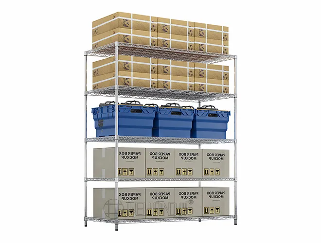 Customizable Chrome Wire Rack  Heavy-Duty Shelving Unit for Garage & Warehouse Storage (3)