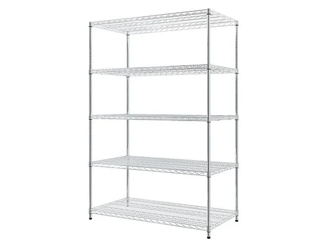 Adjustable Heavy-Duty Wire Rack  Chrome Shelving Units for Factory Floor & Storage (4)