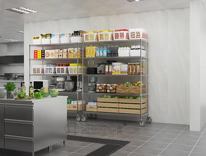 Heavy-Duty Chrome Wire Shelving - Commercial Kitchen & Warehouse Racks (4)
