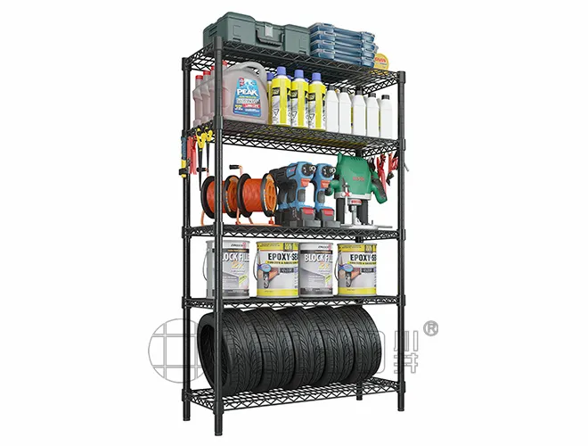 Heavy-Duty Black Steel Garage Shelving - High Weight Capacity for Basement & Storage