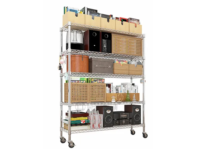 Adjustable Chrome Wire Shelf - 5-Tier DIY Organizer for Kitchen, Pantry & Laundry (2)