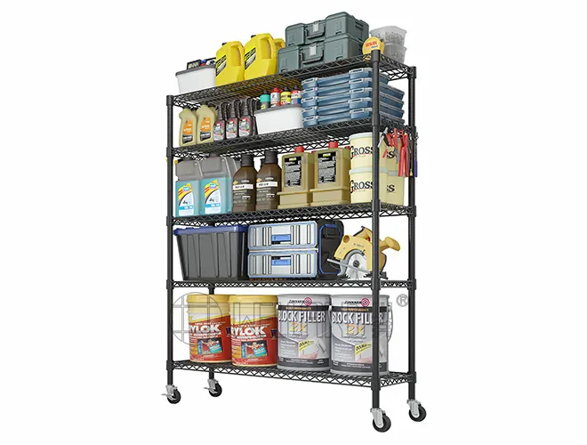 Heavy-Duty Black Wire Garage Shelving - Adjustable DIY Carbon Steel Storage Rack (2)