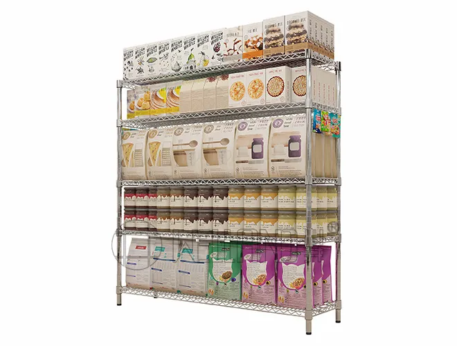 Commercial Chrome Wire Display Shelf - 5-Tier Adjustable Merchandising Rack (2)