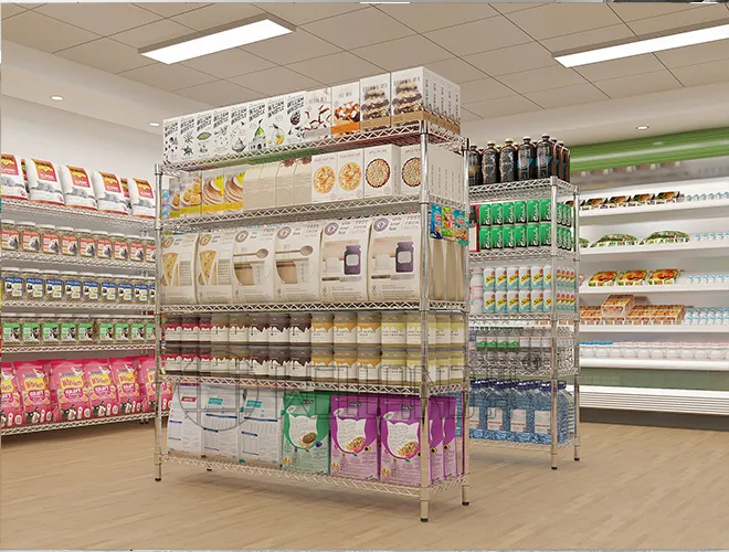 Commercial Chrome Wire Display Shelf - 5-Tier Adjustable Merchandising Rack (3)