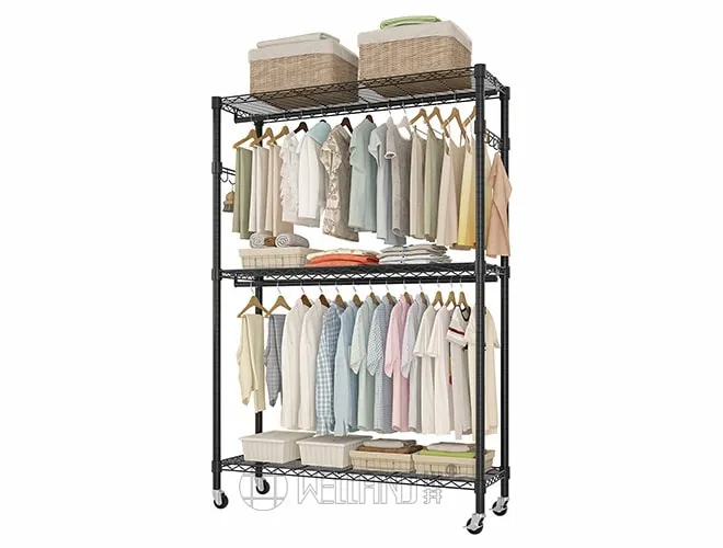 Best-Selling 3-Tier Black Garment Rack  Massive Storage, Carbon Steel Frame (2)