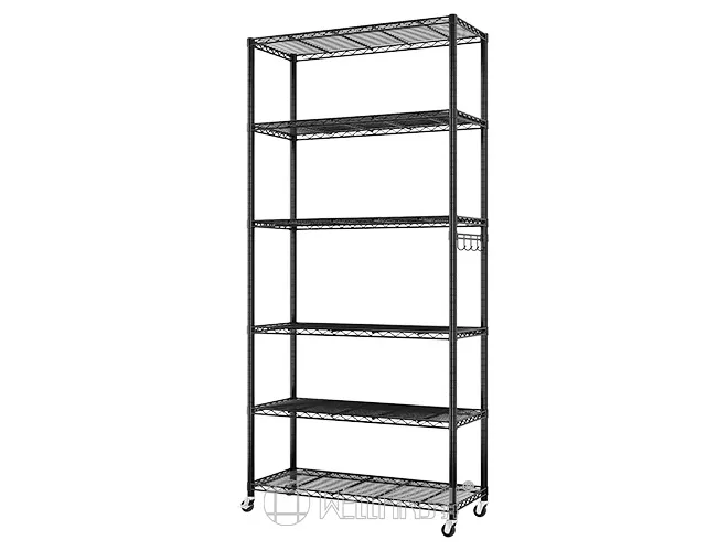 Light Duty 6 Tier Black Wire Shelving Metal Storage Rack (3)