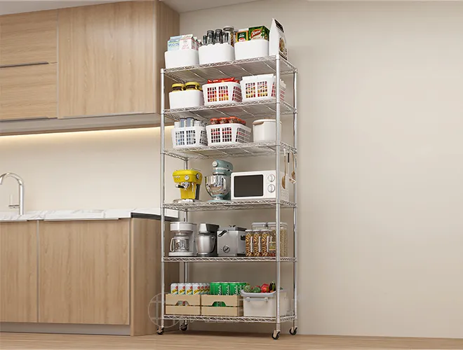 6-Tier Wire Shelving Unit  White Metal Rack for Home & Garage Storage (3)