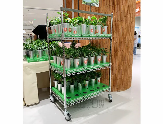 3 Tier Plant Trolleys Promotion Shelving (2)