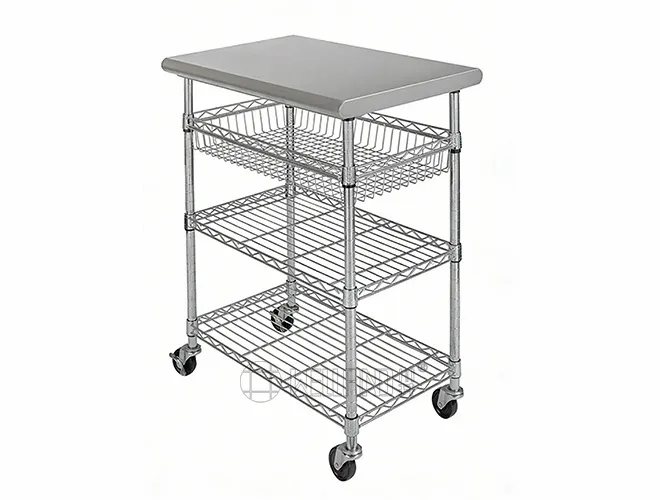 4-Tier 201 Stainless Steel Work Table Top Board