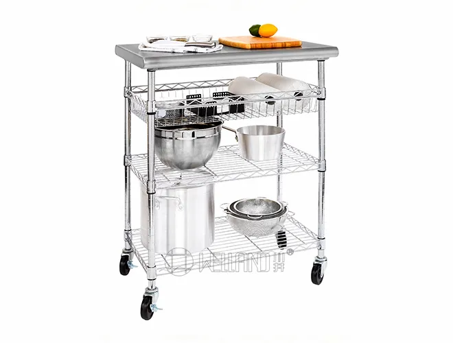 4-Tier 201 Stainless Steel Work Table Top Board (2)