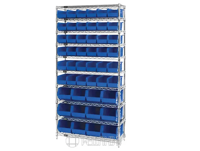 10-Tier Medical Clinic Storage Shelf with Plastic Bins（1）