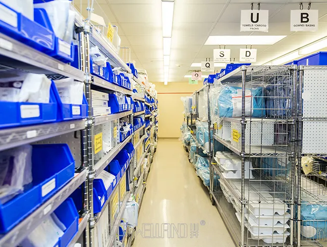 10-Tier Medical Clinic Storage Shelf with Plastic Bins（2）
