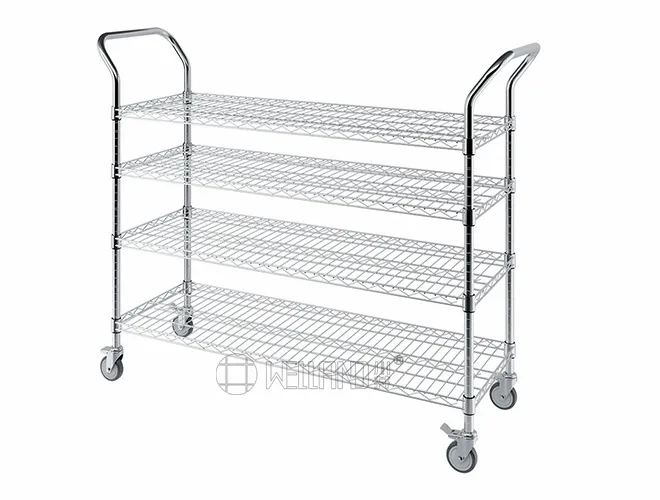 Heavy-Duty 4-Tier Chrome Plant Caddy with Dual Handles（1）