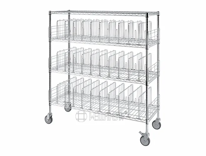 Large 4-Tier Rolling Organizer Cart, Customizable Shelves with Dividers（1）