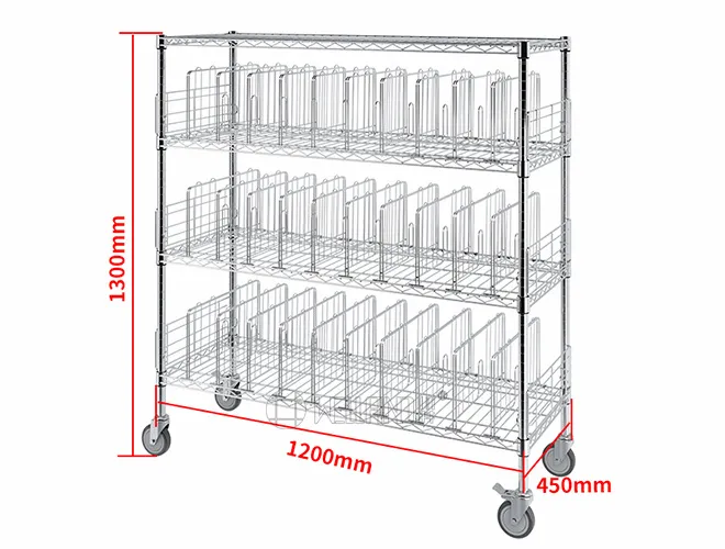 Large 4-Tier Rolling Organizer Cart, Customizable Shelves with Dividers（2）