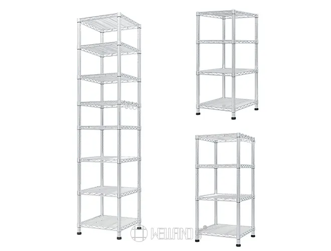 Space-Saving 8-Tier Corner Shelf Unit  Modular Wire Rack for Kitchen, Garage & Bathroom（7）