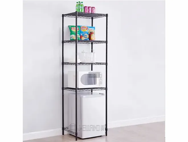 3-Tier Black Refrigerator Storage Rack - Heavy Duty Fridge Organizer（2）