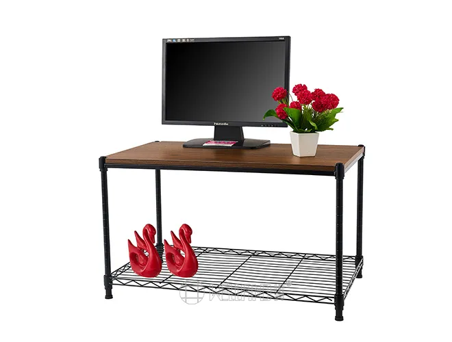 2-Tier Living Room Wire Shelves with MDF - TV & Media Rack（1）