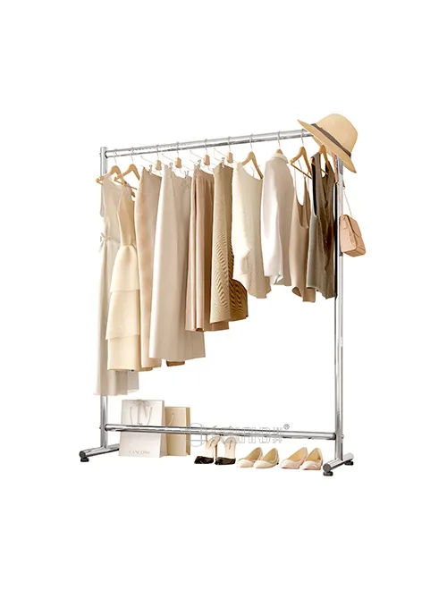 Single-Rod Chrome Clothes Rack - Heavy Duty Garment Stand