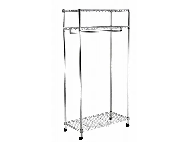 Simple Chrome Garment Rack - Minimalist Clothes Storage（1）