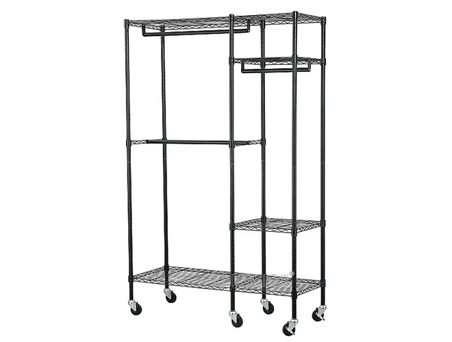 Modular 6-Tier Chrome Clothes Wardrobe - Expandable Storage（2）