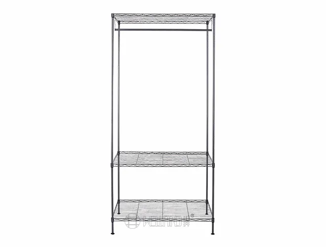 3-Tier Black Garment Rack with Hanging Rod - Wire Storage Unit(4)
