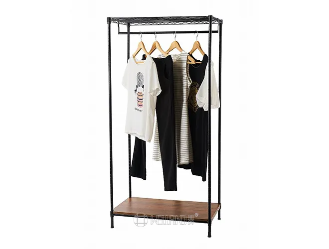 3-Tier Steel & Wood Clothes Rack - Modern Furniture Design（1）