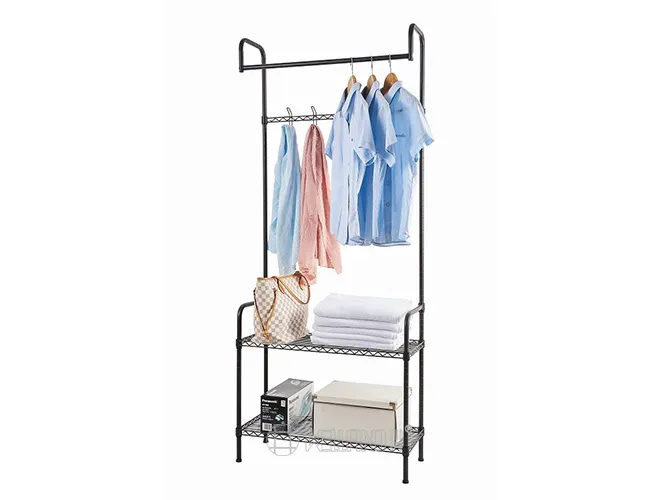 Doorway Garment Rack with Wire Shelves（2）