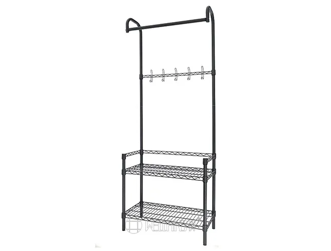 Doorway Garment Rack with Wire Shelves - Space Saving Organizer（3）