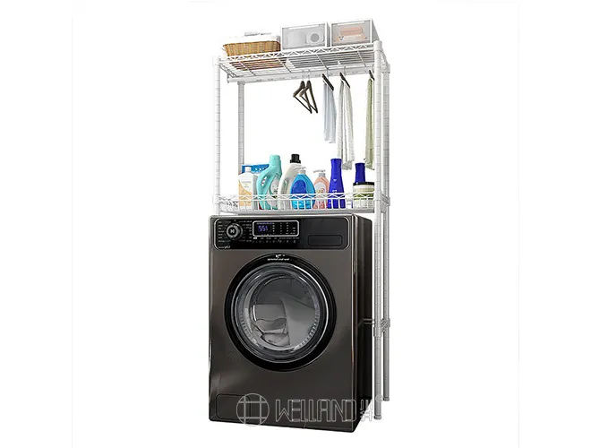3-Tier Washing Machine Storage Rack - White Laundry Organizer（1）