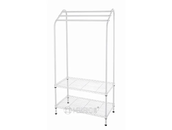 2-Tier Towel Rack - White Bathroom Shelf（2）