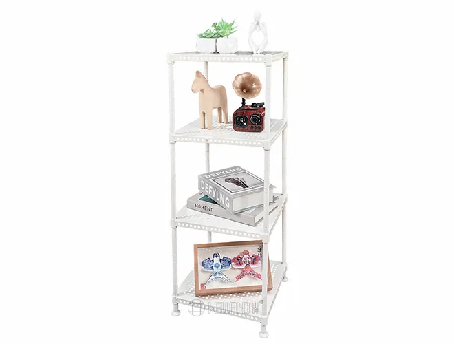 4-Tier Perforated Metal Rack - White Wall Mount Organizer(1)