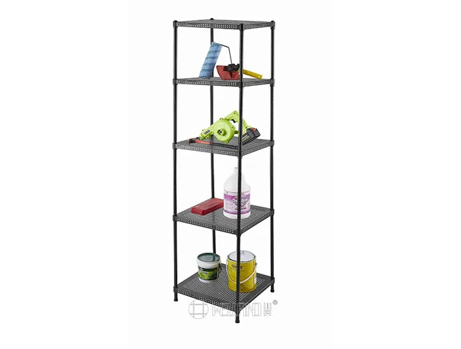 5-Tier Cube Perforated Metal Rack - Black Modular Storage(1)