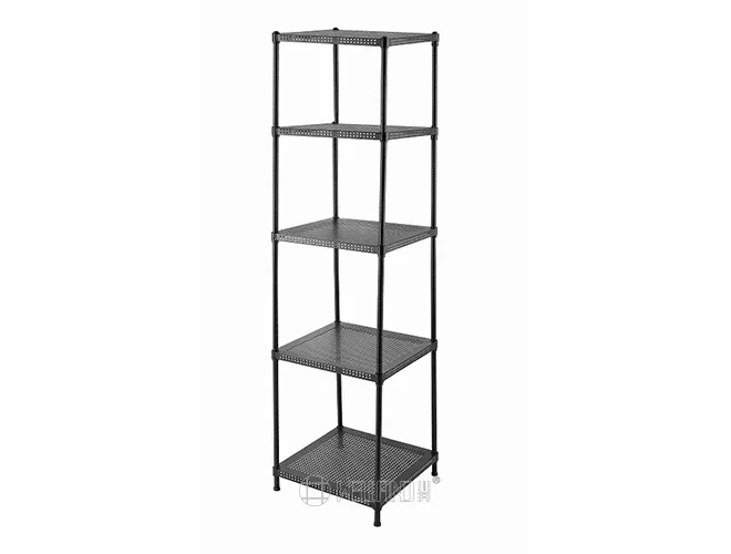 5-Tier Cube Perforated Metal Rack - Black Modular Storage(2)