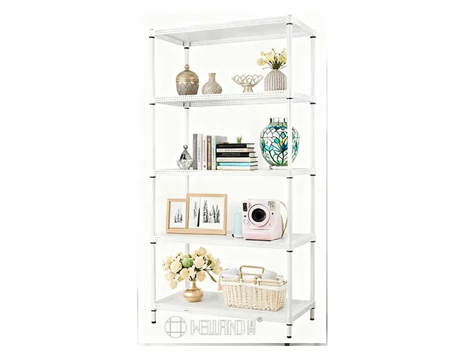 5-Tier Perforated Metal Rack - Black Basement & Garage Organizer(2)