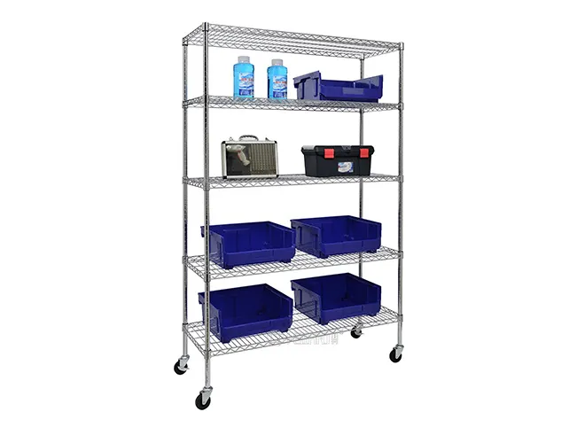 5-Tier Wire Shelving with Bins - Garage Storage Organizer(1)