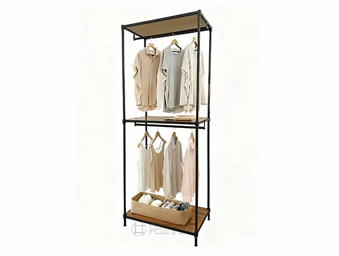 Adjustable 3-Tier Clothes Wardrobe - Heavy Duty Steel Unit(1)